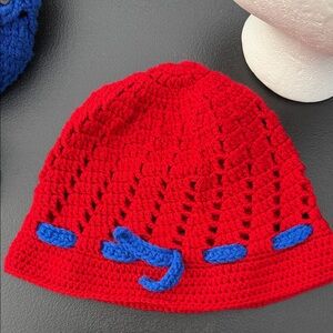 Red and Blue Kids Crochet Hat